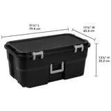 22 Gallon Black Wheeled Plastic Storage Trunk D2354
