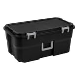 22 Gallon Black Wheeled Plastic Storage Trunk D2354