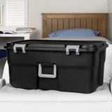 22 Gallon Black Wheeled Plastic Storage Trunk D2354