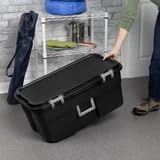 22 Gallon Black Wheeled Plastic Storage Trunk D2354