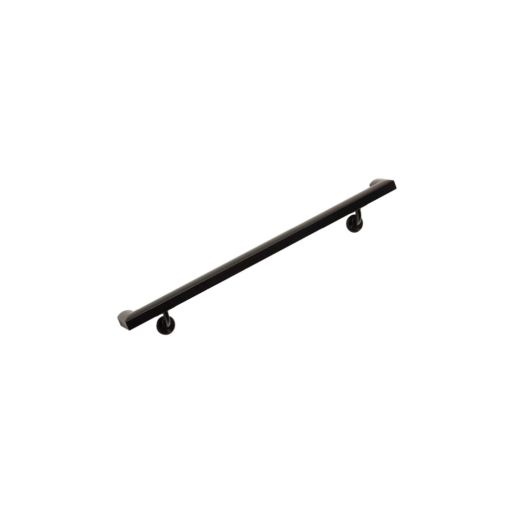 Aluminum Handrail Kit with Wall Mount Brackets, Black Textured, 3' Length M32994