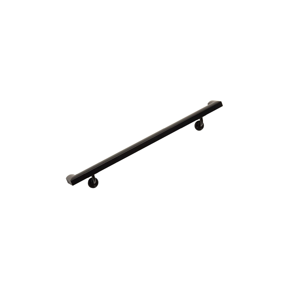 Aluminum Handrail Kit with Wall Mount Brackets, Black Textured, 3' Length M32994