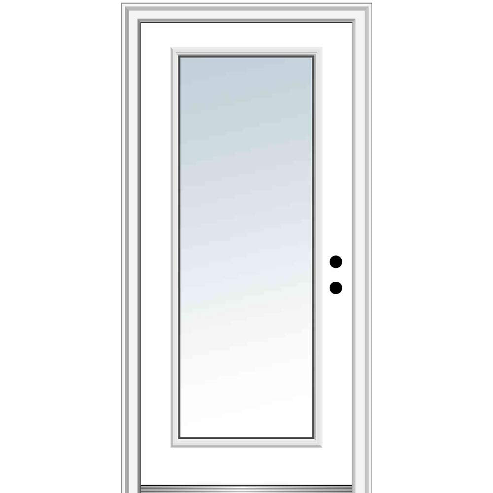 Steel Primed Left Hand In-Swing Prehung Front Door Full Lite Clear Low-E Glass 36" x 80" I52950