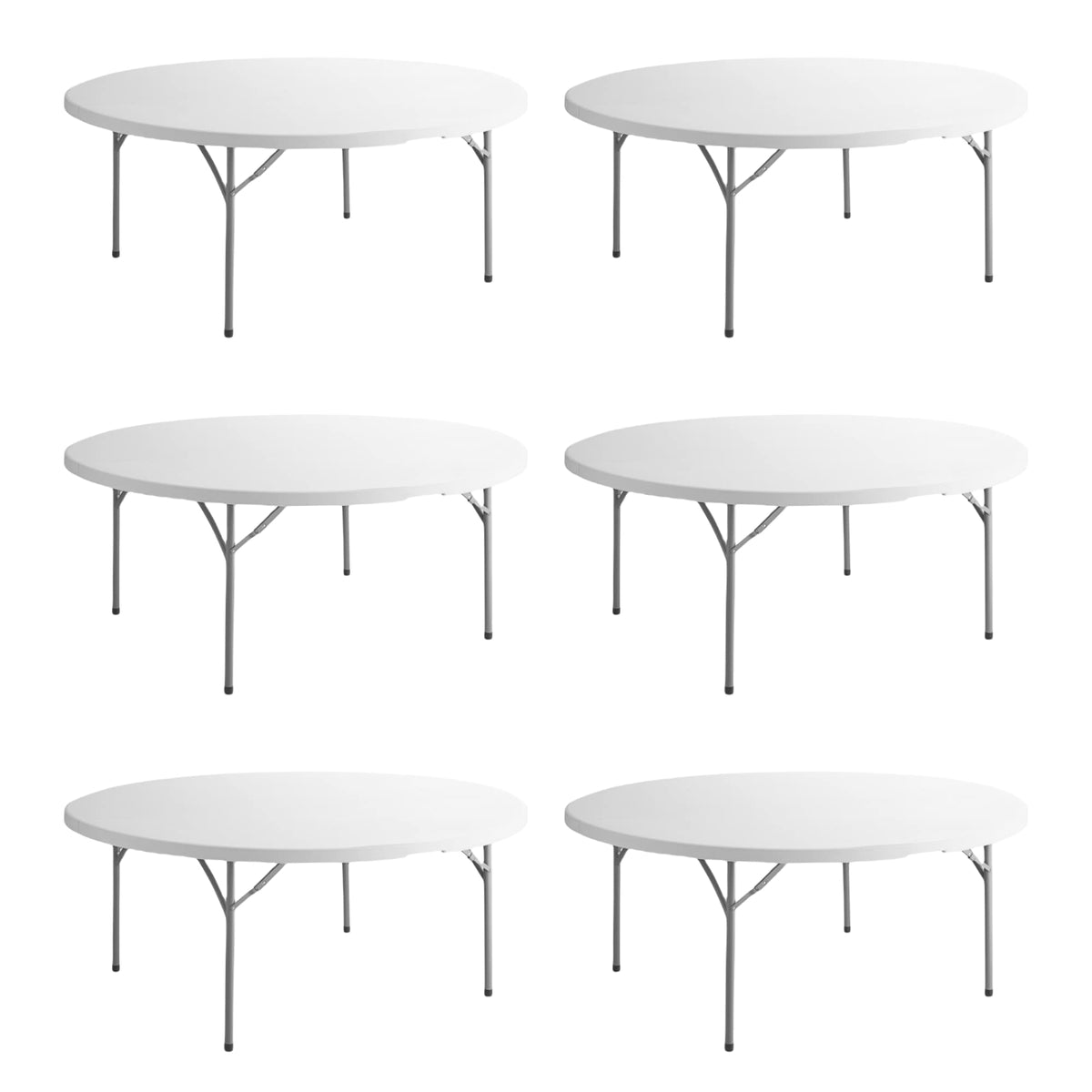 72" Round White Plastic Folding Table W80036