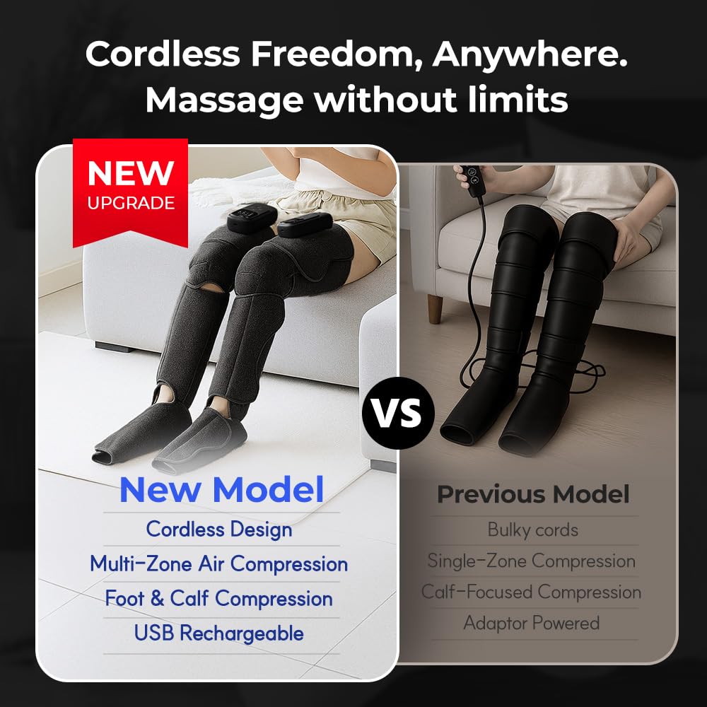 Cordless Full Leg Massager with Knee & Sole Heat K939