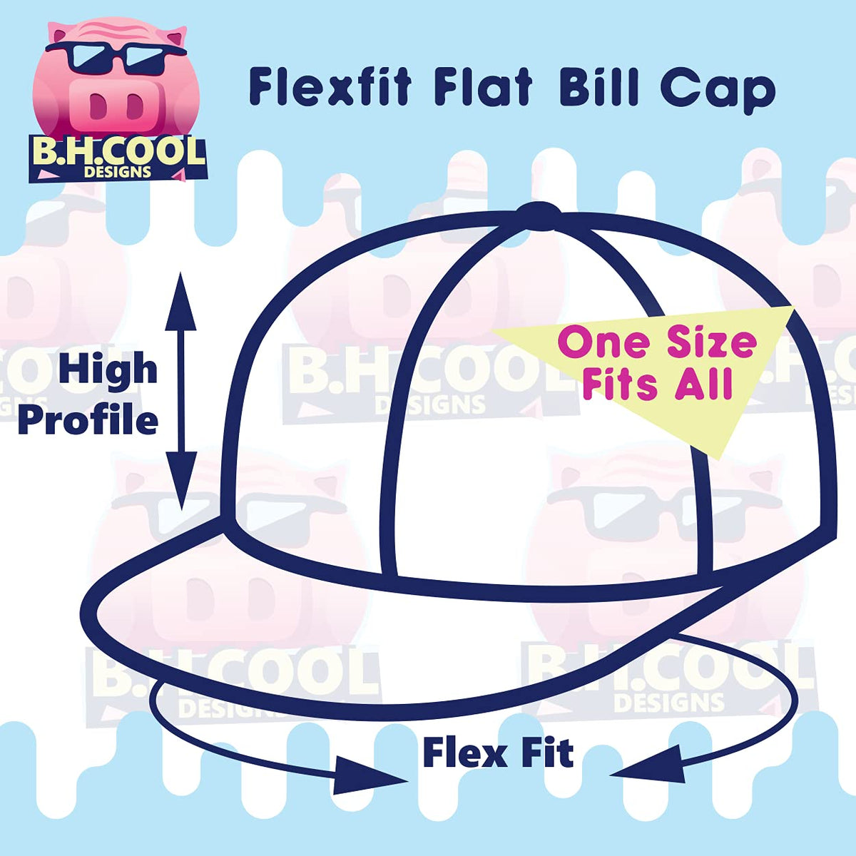 Flat Bill Fitted Hat L5261