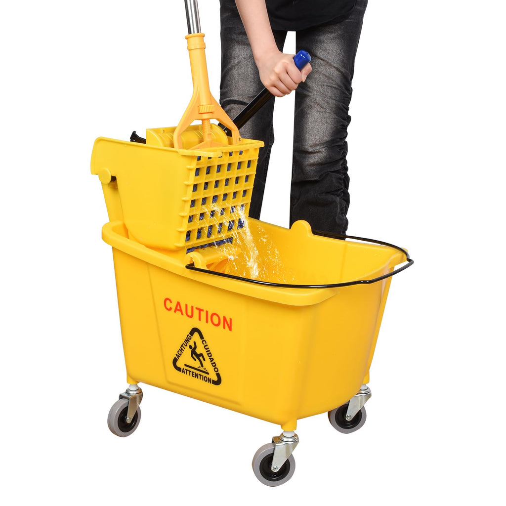 Commercial Mop Bucket on Wheels, 35-Quart J584337