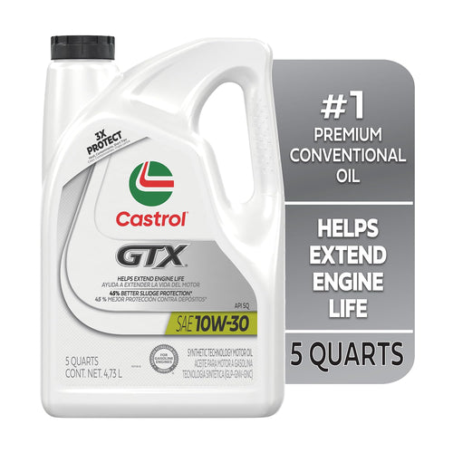 10W-30 Conventional Motor Oil, 5 Quarts H182537