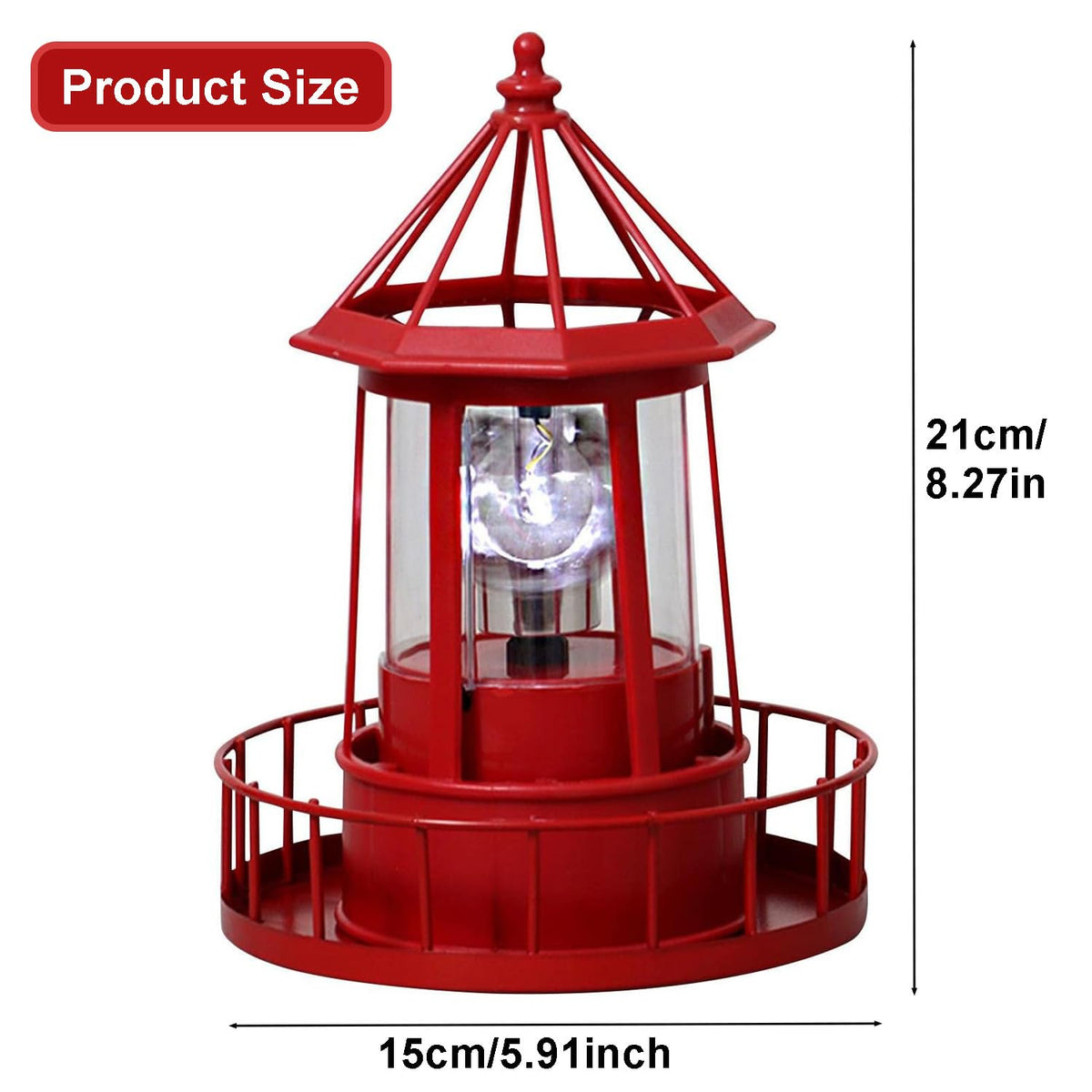 Waterproof Rotating Solar Lighthouse Statue B757