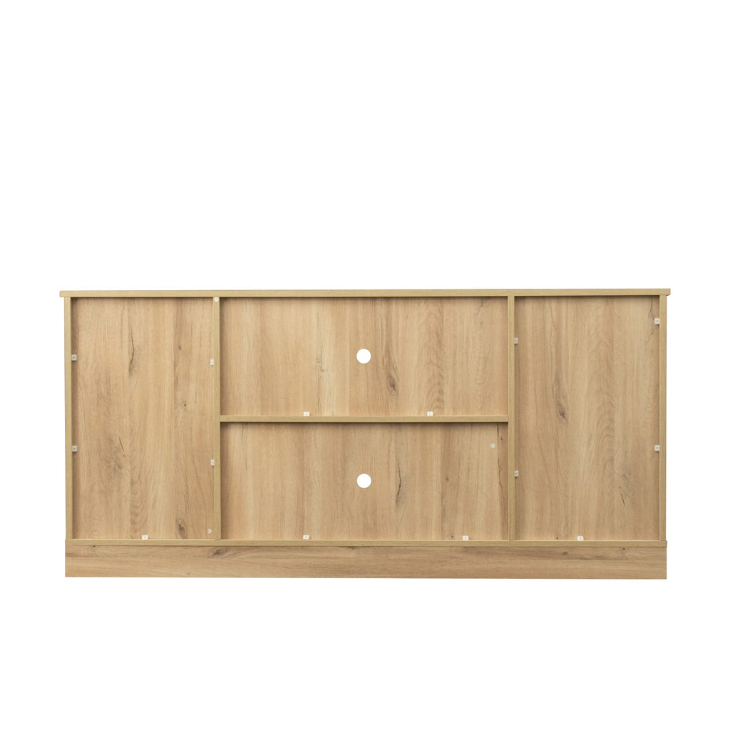 Rustic Oak Wood TV Stand with Sliding Barn Door Z824