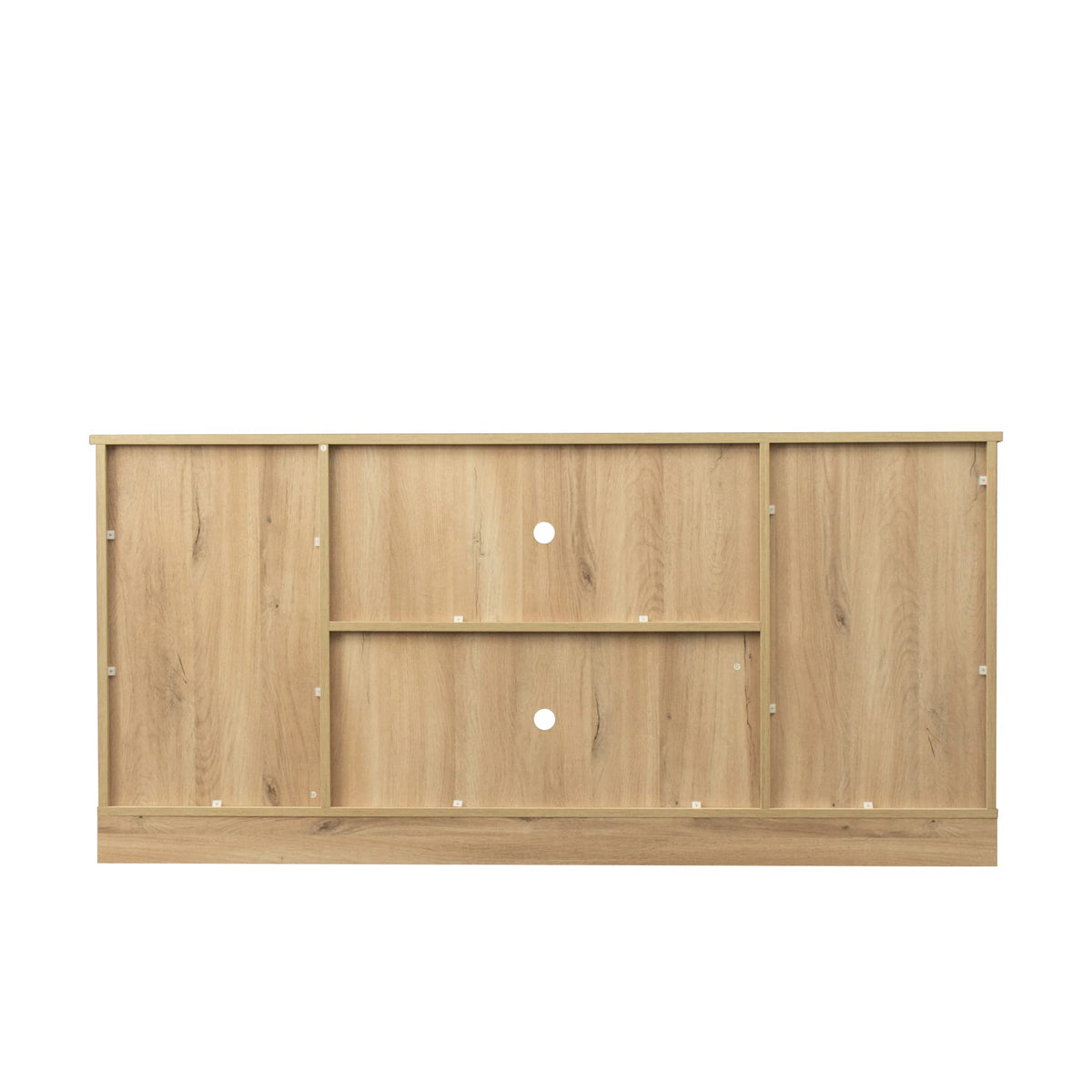 Rustic Oak Wood TV Stand with Sliding Barn Door Z824
