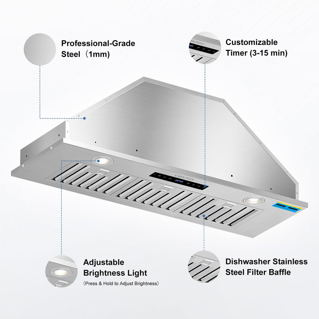 36-Inch 1200 CFM Built-in Range Hood Insert G719