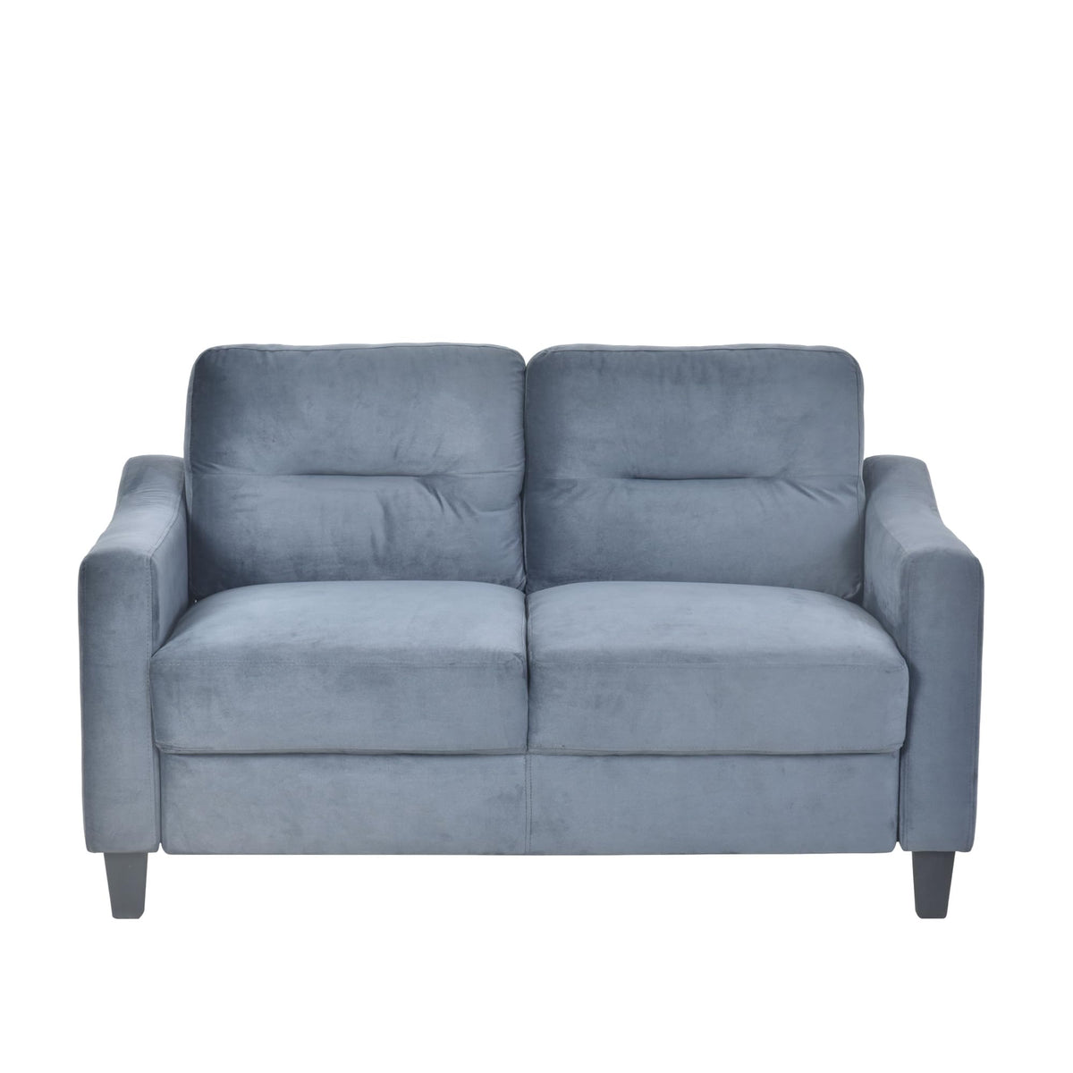 Light Gray Velvet Upholstered Loveseat Sofa B140585