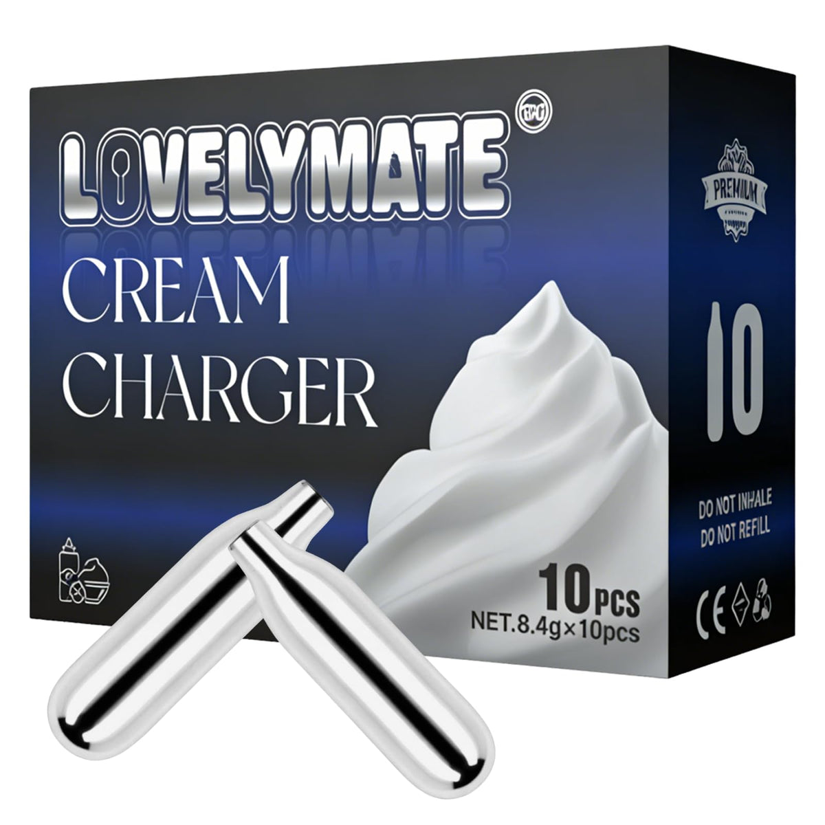 8g Whipped Cream Charger 10 Pack Stainless Steel V57285