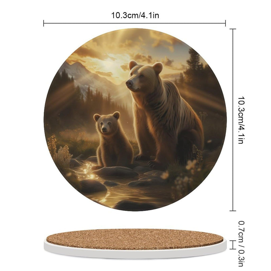Black Bear Ceramic Coasters Set of 4 E9904