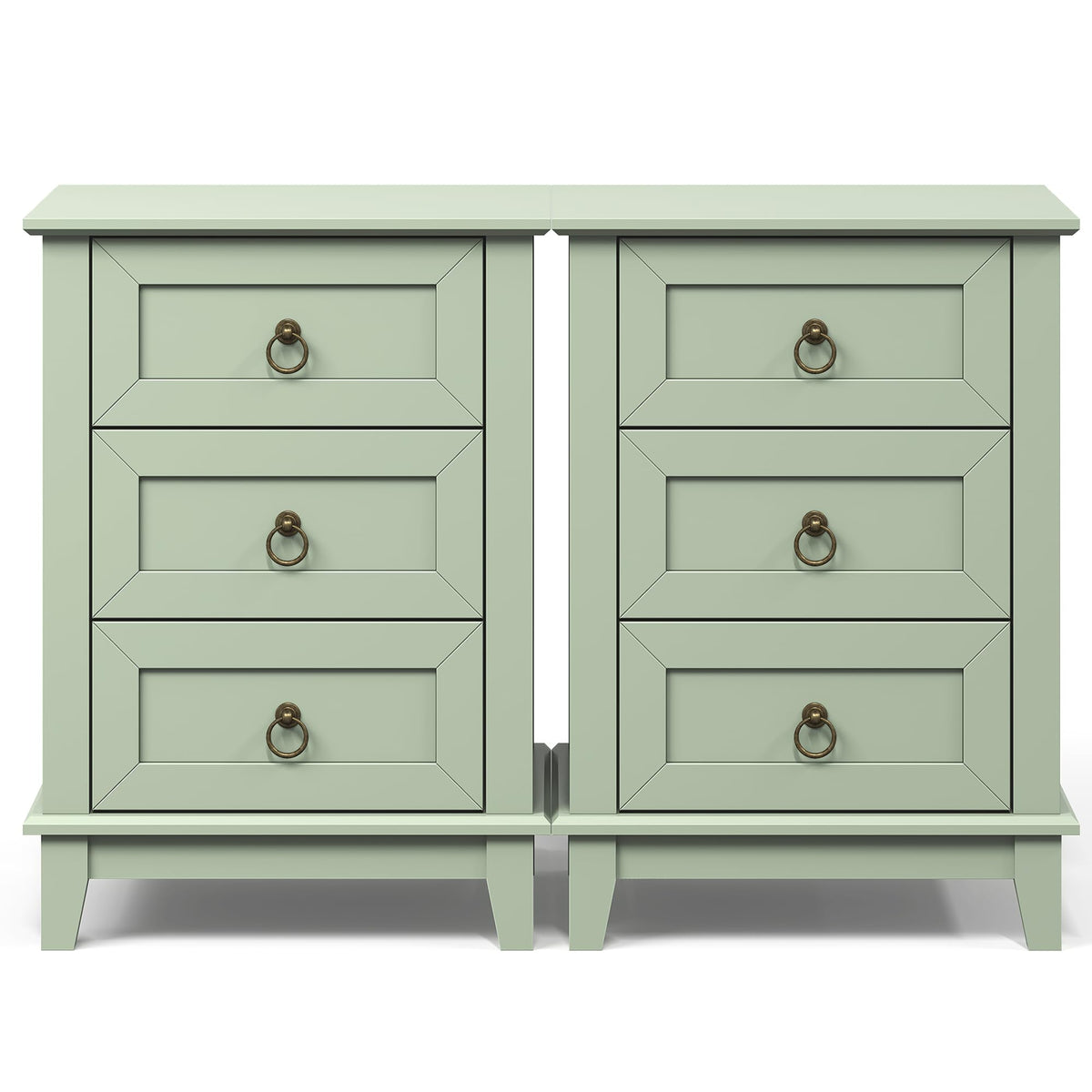 Tall Wooden Nightstand Set of 2 with 3 Drawers L888143