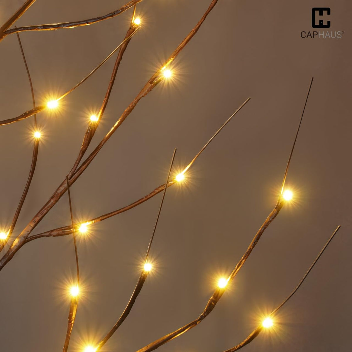 8 Ft Pre-Lit Twinkling Brown Birch Tree with 132 Warm White LED P614