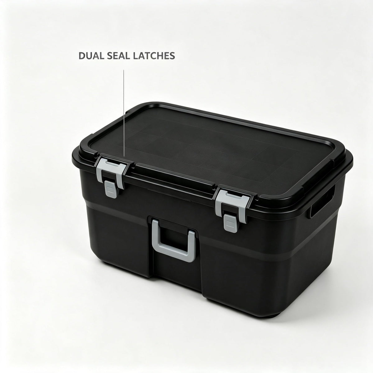 2 Pack 22 Gallon Black Wheeled Lockable Plastic Storage Trunk J811559