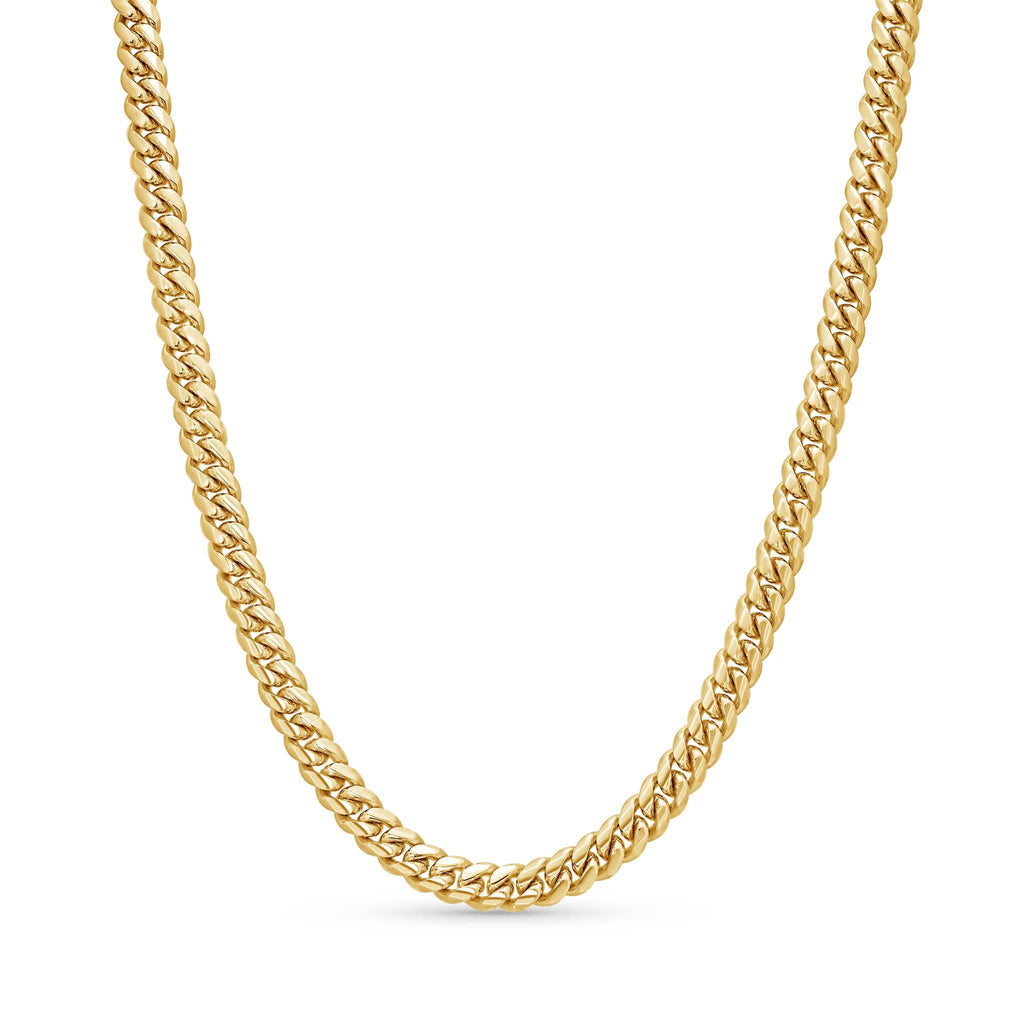 5.5mm Gold Vermeil Sterling Silver Cuban Link Chain Necklace E7020