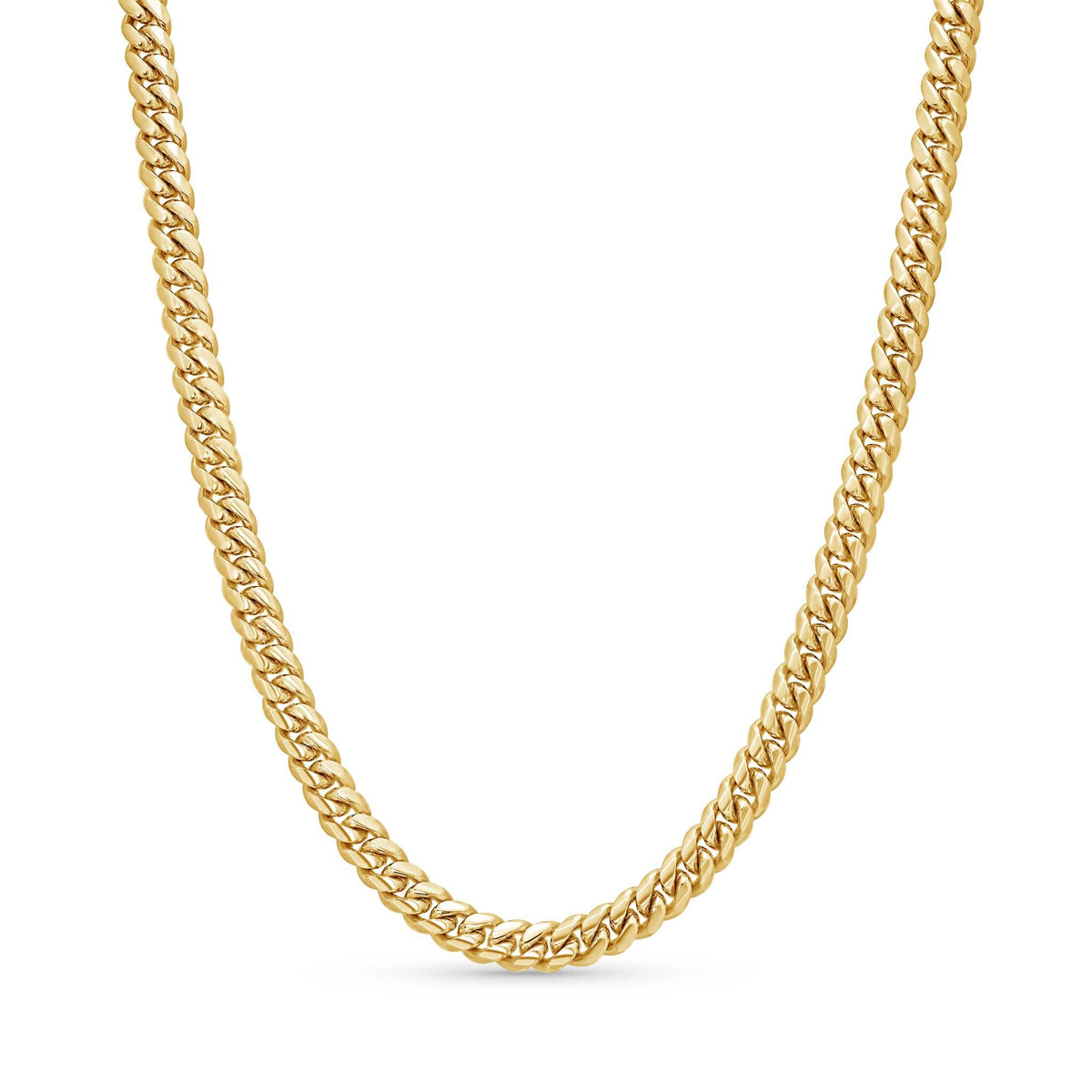 5.5mm Gold Vermeil Sterling Silver Cuban Link Chain Necklace E7020
