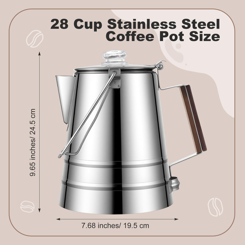 28 Cup Stainless Steel Percolator Coffee Pot Q815807