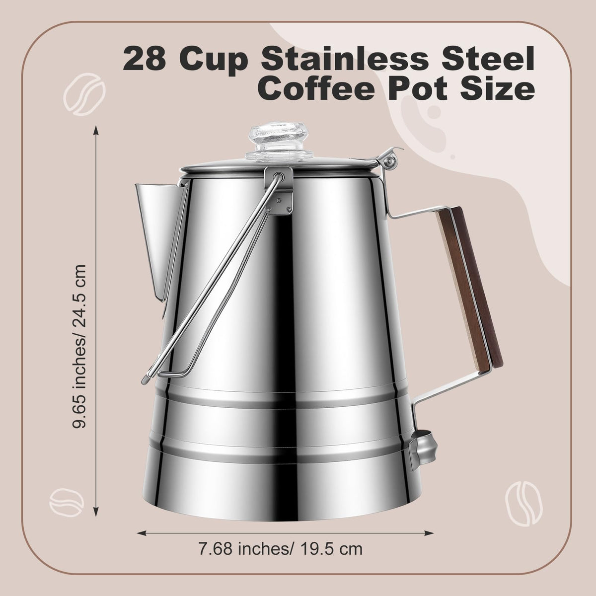 28 Cup Stainless Steel Percolator Coffee Pot Q815807