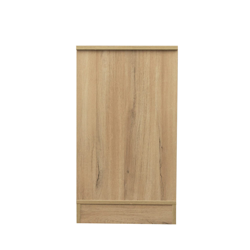 Rustic Oak Wood TV Stand with Sliding Barn Door Z824