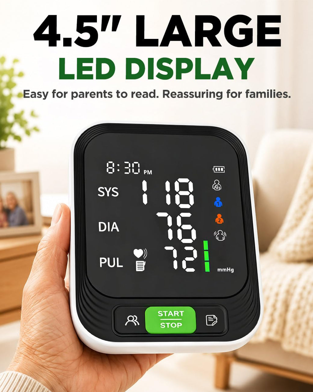 Upper Arm Blood Pressure Monitor with Large Cuff G8309