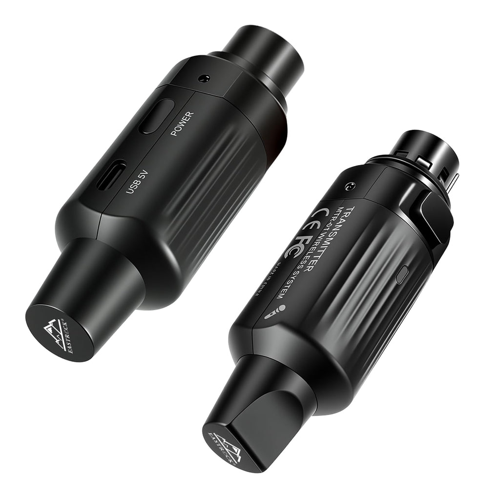 Wireless XLR Transmitter and Receiver for Microphones, 7-Channels 130ft Range, 2.4GHz Auto-Sync, Black Z370