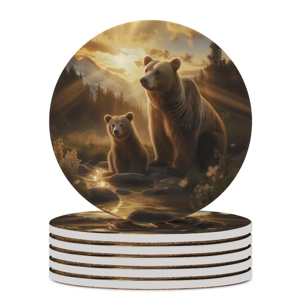 Black Bear Ceramic Coasters Set of 4 E9904