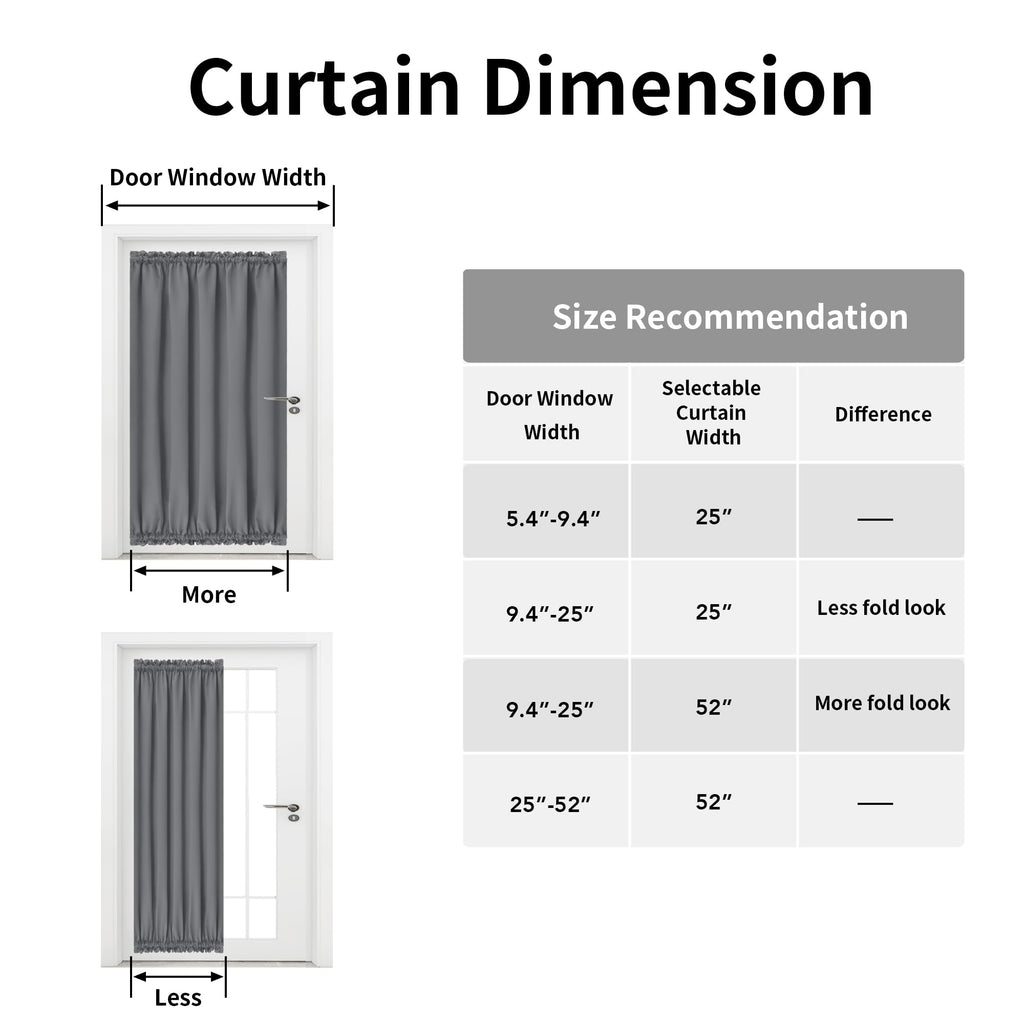 Blackout Door Curtains 1 Panel Gray Z9455