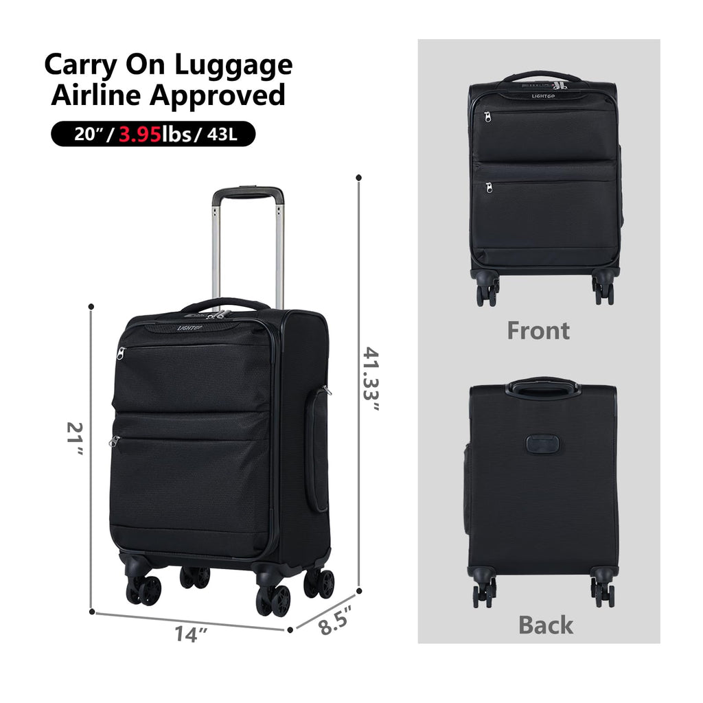 20" Carry On Softside Luggage Black X187