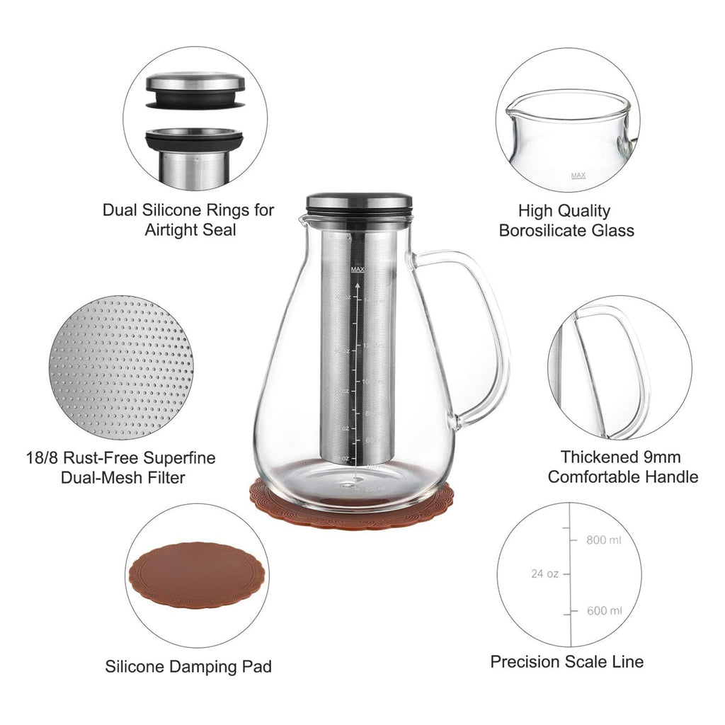 34oz Cold Brew Iced Coffee Maker with Stainless Steel Filter K5022