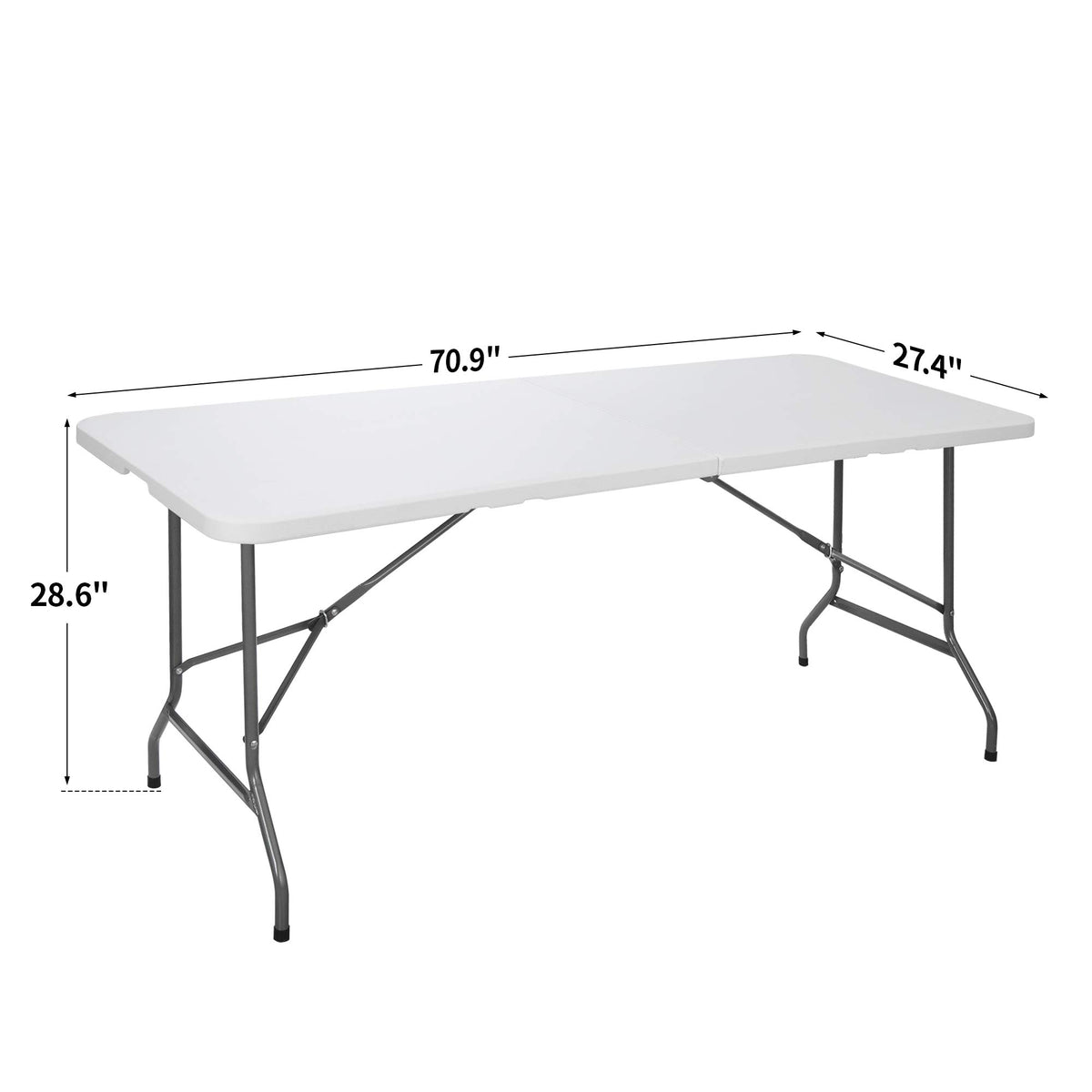 White 6Ft Heavy Duty Folding Picnic Table A672226