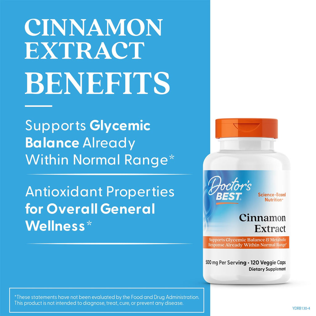 Cinnamon Bark Extract Capsules, 120 Veg Caps S869