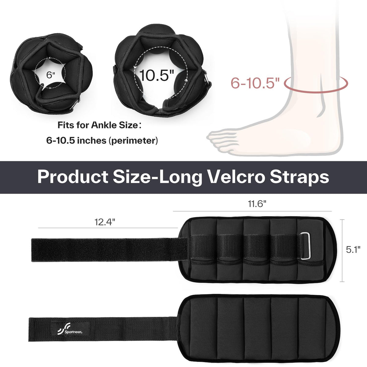 Adjustable Ankle and Wrist Weights Pair of 4lb X594648