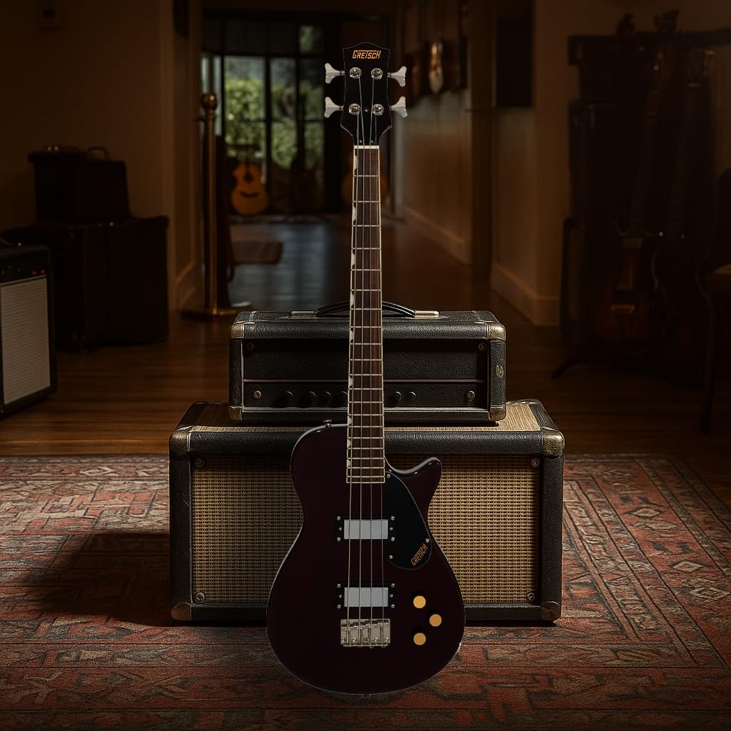 Walnut Stain Short-Scale Electric Bass Guitar M8127