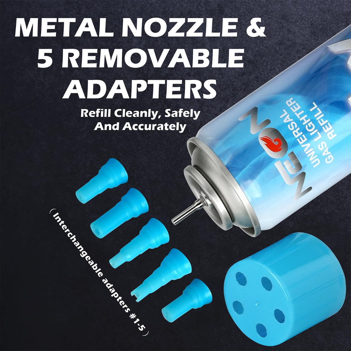11X Ultra-Refined Butane Fuel 300ml with Metal Nozzle & 5 Adapters, 12 Cans B48773
