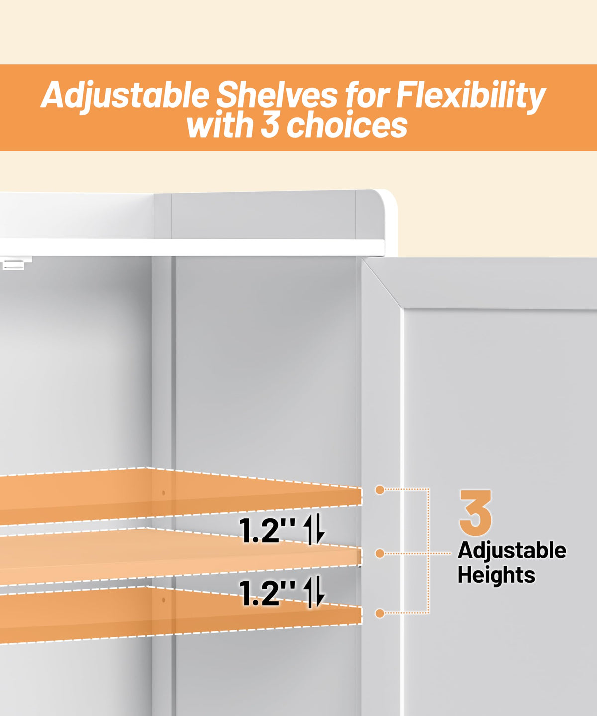 60.2''H Tall Bathroom Storage Cabinet with 6 Door V2525