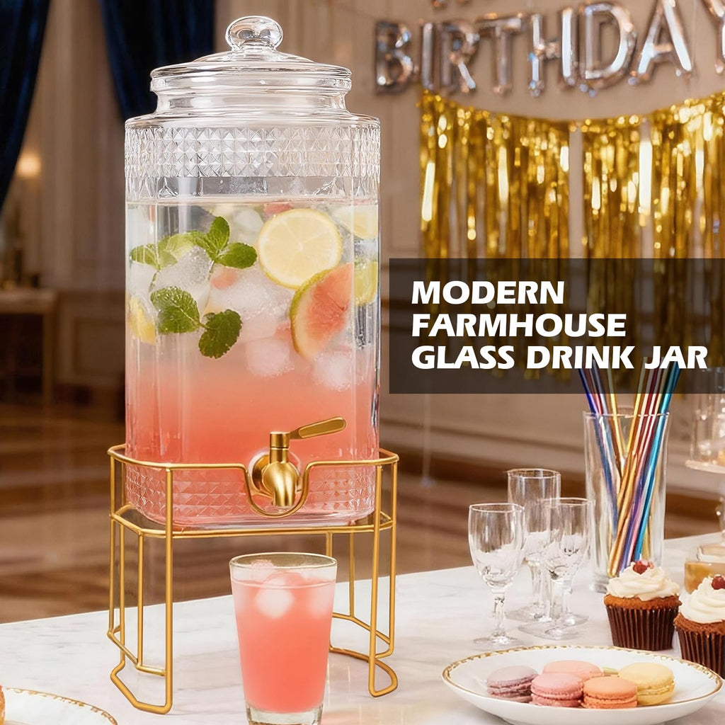 2 Gallon Stainless Steel Beverage Dispenser with Stand J865833