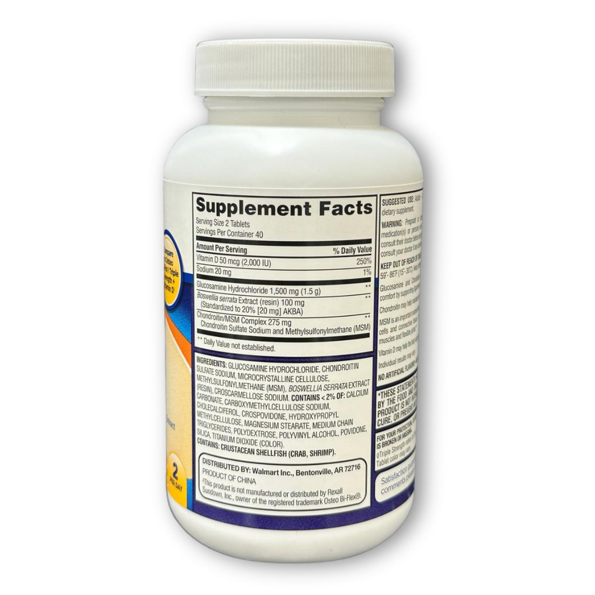 Triple Strength Glucosamine Chondroitin Vitamin D Tablets 80ct O1323