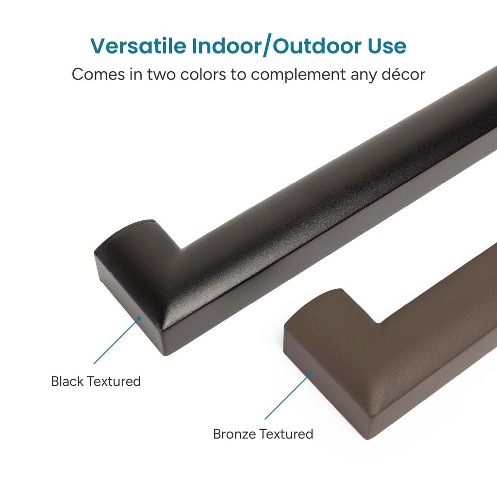 Aluminum Handrail Kit with Wall Mount Brackets, Black Textured, 3' Length M32994