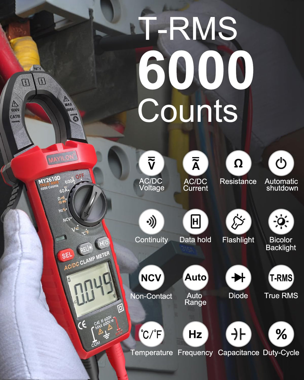 Digital Clamp Meter TRMS 6000 Counts E5796