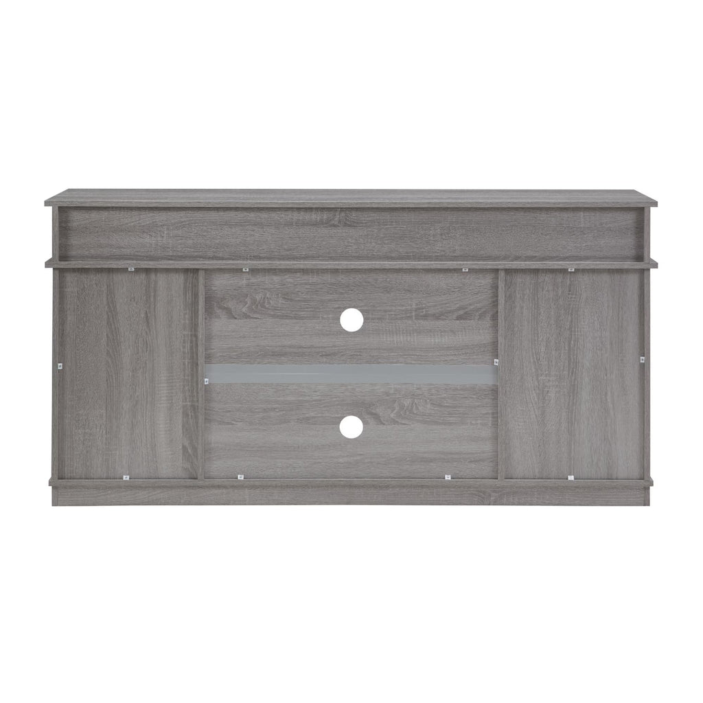 Grey Wood TV Stand with Sliding Barn Door N747