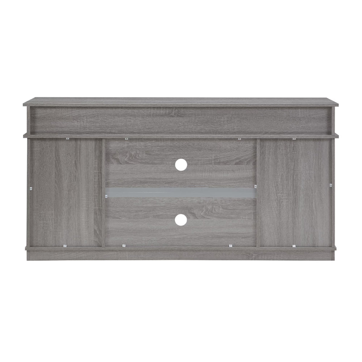 Grey Wood TV Stand with Sliding Barn Door N747