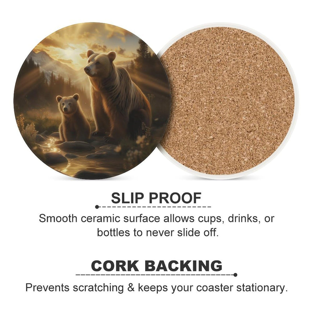 Black Bear Ceramic Coasters Set of 4 E9904