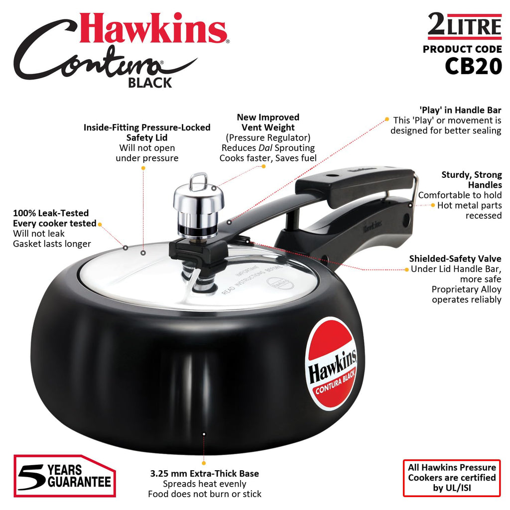 Hard Anodised 2-Liter Pressure Cooker I69770