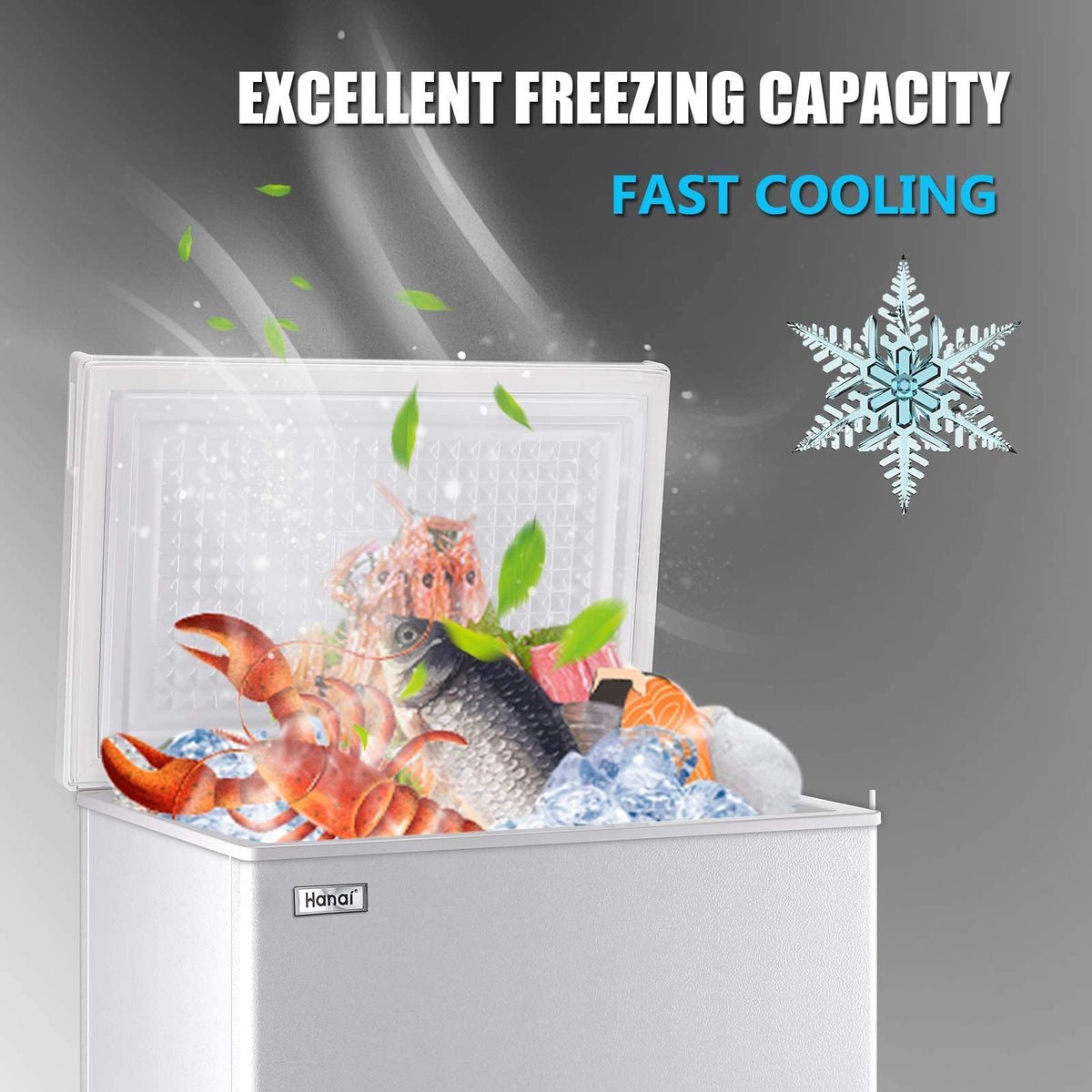 5.0 Cu.Ft White Chest Freezer with Removable Basket D4618