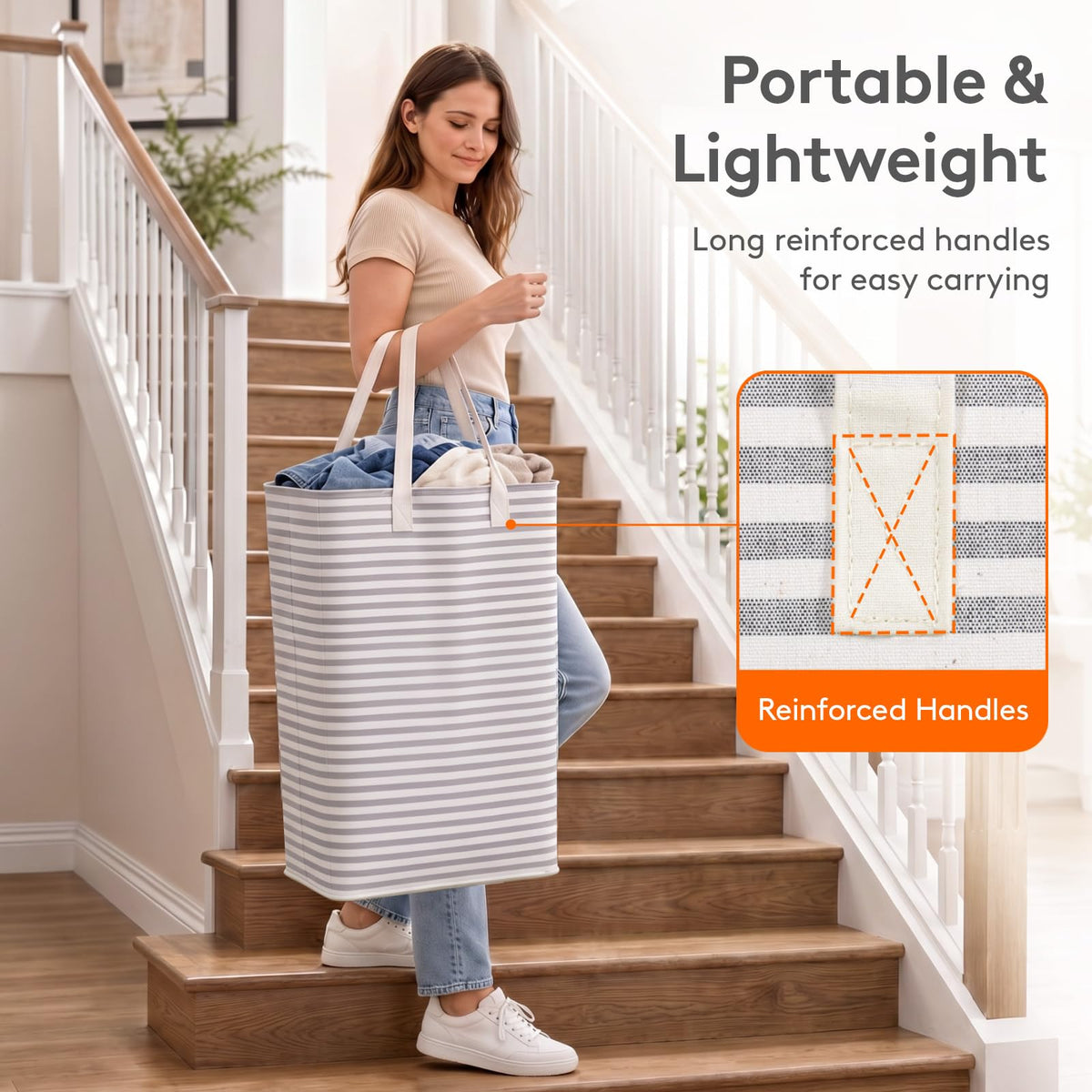 80L 2 Pack Grey Laundry Baskets U98065