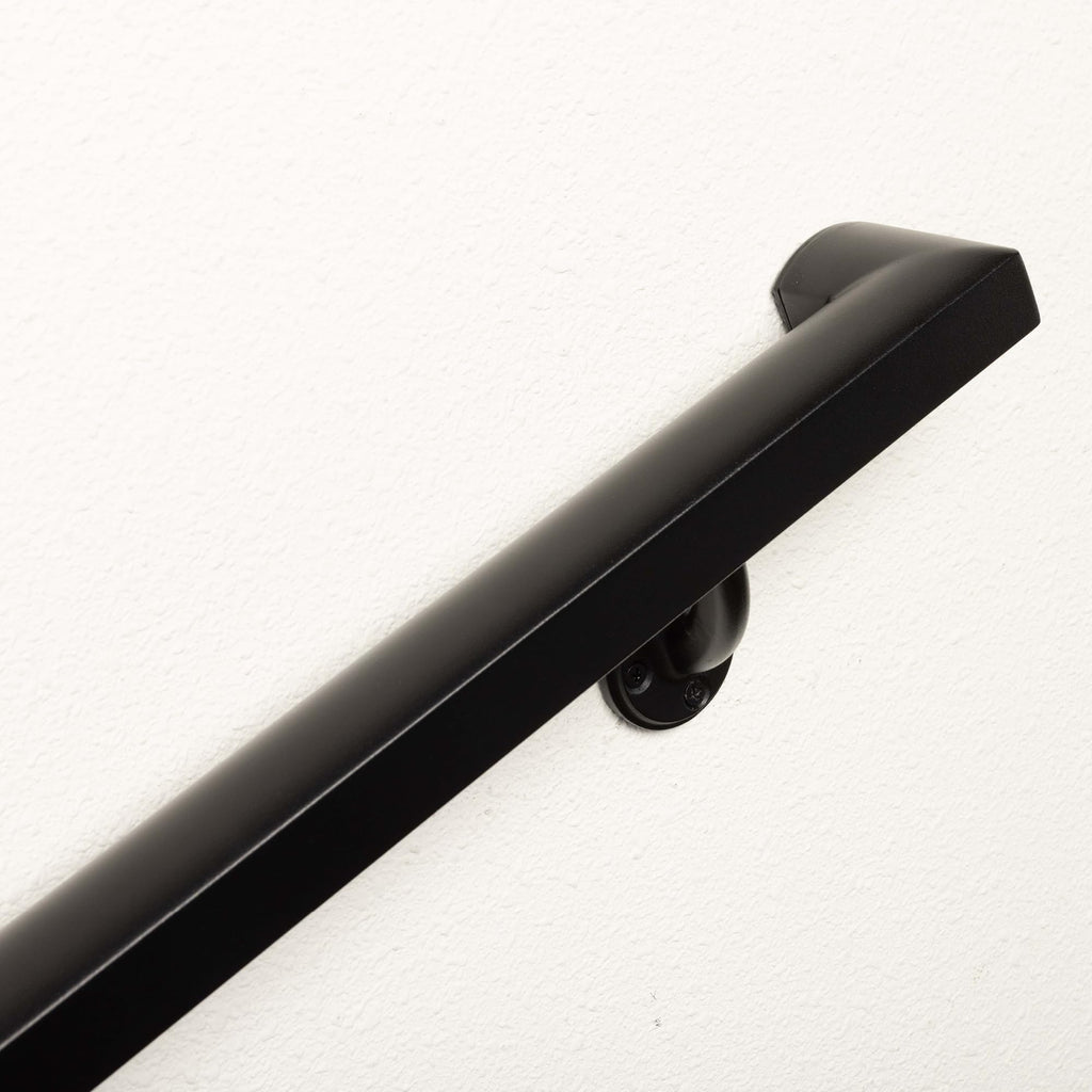 Aluminum Handrail Kit with Wall Mount Brackets, Black Textured, 3' Length M32994